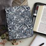 Abstract Nautical Anchor Pattern Print Leather Bible Cover
