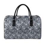 Abstract Nautical Anchor Pattern Print Leather Duffle Bag