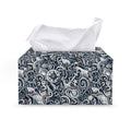 Abstract Nautical Anchor Pattern Print Leather Tissue Box Cover