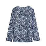 Abstract Nautical Anchor Pattern Print Long Sleeve Short Coat