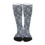 Abstract Nautical Anchor Pattern Print Long Socks