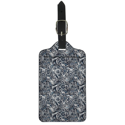 Abstract Nautical Anchor Pattern Print Luggage Tag