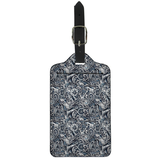 Abstract Nautical Anchor Pattern Print Luggage Tag