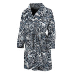Abstract Nautical Anchor Pattern Print Men's Bathrobe