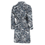 Abstract Nautical Anchor Pattern Print Men's Bathrobe