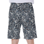 Abstract Nautical Anchor Pattern Print Men's Beach Shorts