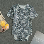 Abstract Nautical Anchor Pattern Print Men's Bodysuit