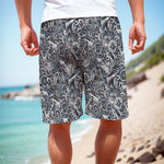 Abstract Nautical Anchor Pattern Print Men's Cargo Shorts