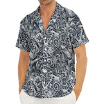 Abstract Nautical Anchor Pattern Print Men's Deep V-Neck Shirt