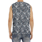 Abstract Nautical Anchor Pattern Print Men's Fitness Tank Top
