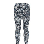 Abstract Nautical Anchor Pattern Print Men's leggings