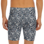 Abstract Nautical Anchor Pattern Print Men's Long Boxer Briefs