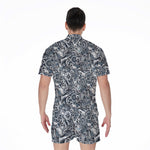 Abstract Nautical Anchor Pattern Print Men's Rompers