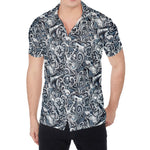 Abstract Nautical Anchor Pattern Print Men's Shirt