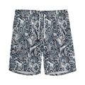 Abstract Nautical Anchor Pattern Print Men's Athletic Shorts