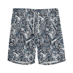 Abstract Nautical Anchor Pattern Print Men's Sports Shorts