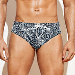 Abstract Nautical Anchor Pattern Print Men's Swim Briefs