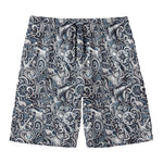 Abstract Nautical Anchor Pattern Print Men's Swim Trunks