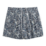 Abstract Nautical Anchor Pattern Print Mesh Shorts
