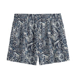 Abstract Nautical Anchor Pattern Print Mesh Shorts