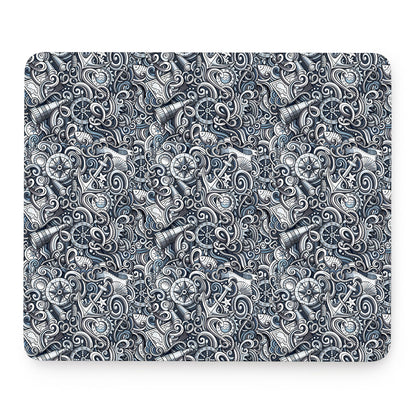 Abstract Nautical Anchor Pattern Print Mouse Pad