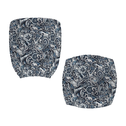 Abstract Nautical Anchor Pattern Print Office Chair Cover