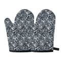 Abstract Nautical Anchor Pattern Print Oven Mitts
