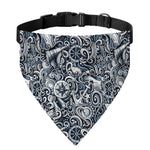 Abstract Nautical Anchor Pattern Print Over The Collar Dog Bandana