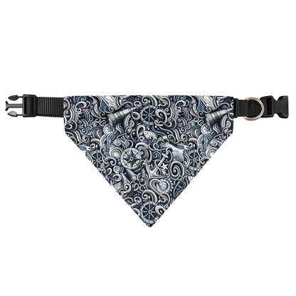 Abstract Nautical Anchor Pattern Print Over The Collar Dog Bandana