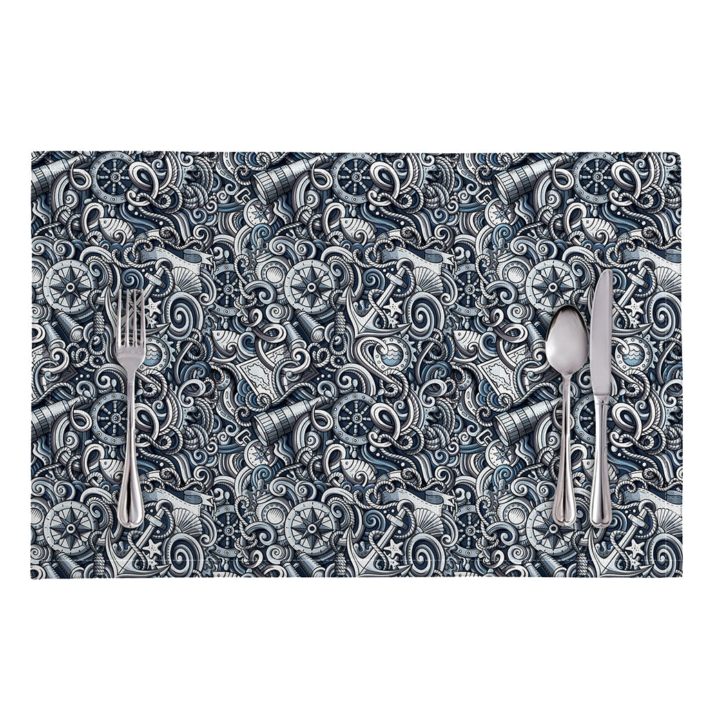 Abstract Nautical Anchor Pattern Print Placemat