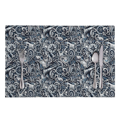 Abstract Nautical Anchor Pattern Print Placemat