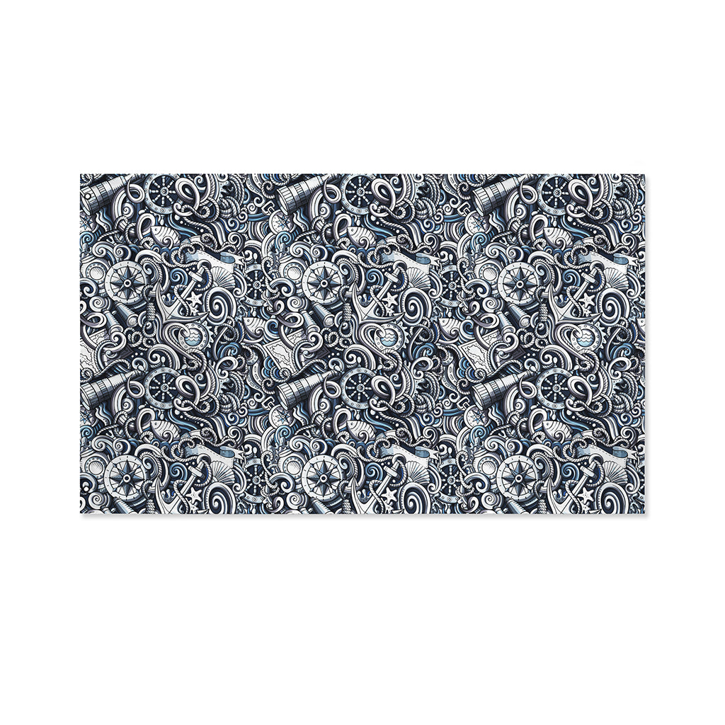 Abstract Nautical Anchor Pattern Print Polyester Flag