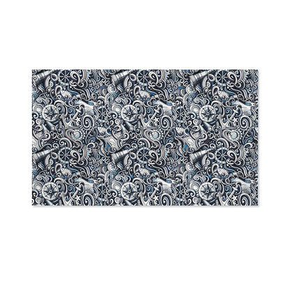 Abstract Nautical Anchor Pattern Print Polyester Flag