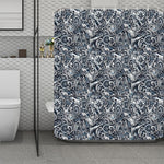 Abstract Nautical Anchor Pattern Print Polyester Shower Curtain