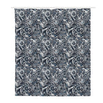 Abstract Nautical Anchor Pattern Print Polyester Shower Curtain