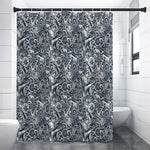 Abstract Nautical Anchor Pattern Print Premium Shower Curtain