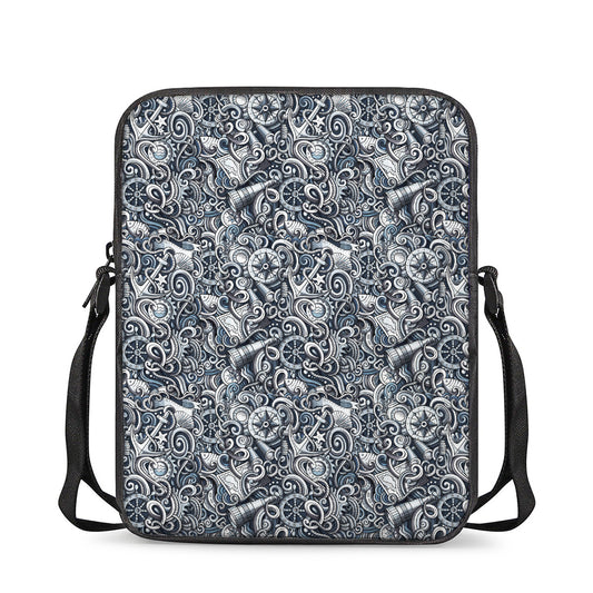 Abstract Nautical Anchor Pattern Print Rectangular Crossbody Bag