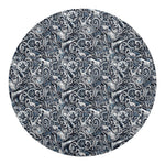 Abstract Nautical Anchor Pattern Print Round Blanket