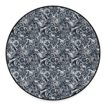 Abstract Nautical Anchor Pattern Print Round Floor Mat