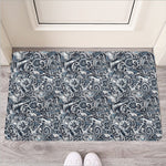 Abstract Nautical Anchor Pattern Print Rubber Doormat