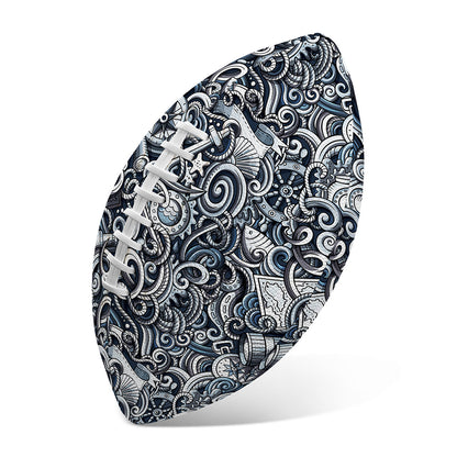 Abstract Nautical Anchor Pattern Print Rugby Ball