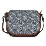 Abstract Nautical Anchor Pattern Print Saddle Bag