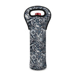Abstract Nautical Anchor Pattern Print Single Neoprene Wine Tote