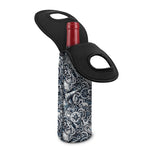 Abstract Nautical Anchor Pattern Print Single Neoprene Wine Tote