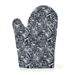 Abstract Nautical Anchor Pattern Print Single Oven Mitt