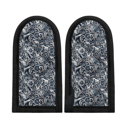 Abstract Nautical Anchor Pattern Print Skillet Handle Cover