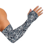 Abstract Nautical Anchor Pattern Print Sun Protection Arm Sleeves