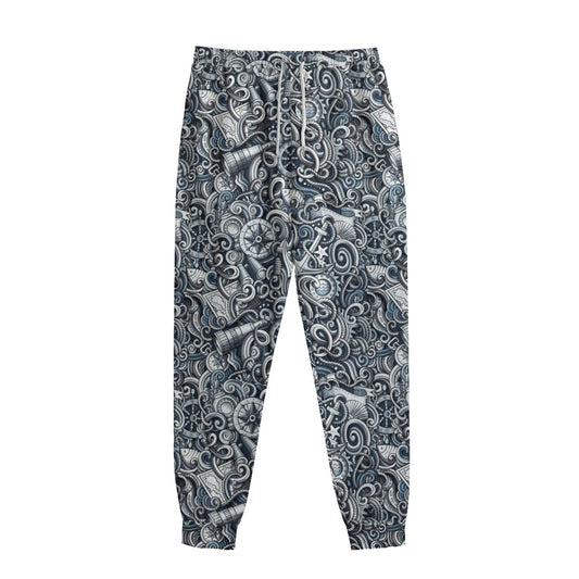Abstract Nautical Anchor Pattern Print Sweatpants