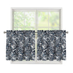 Abstract Nautical Anchor Pattern Print Tier Curtains