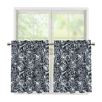 Abstract Nautical Anchor Pattern Print Tier Curtains